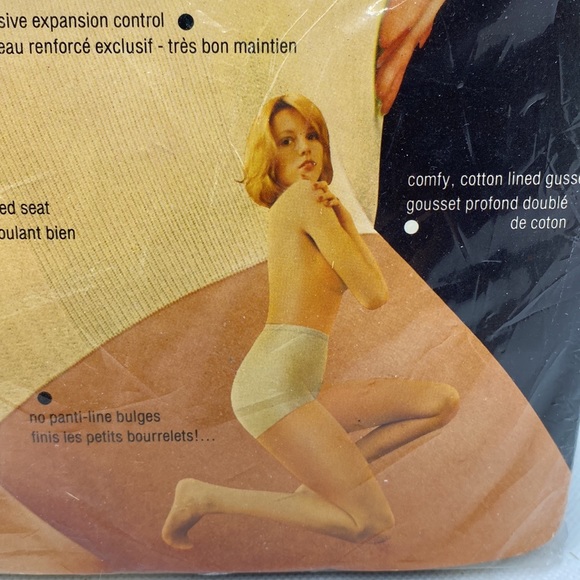 Phantom Trim-Panti Pantyhose Hint O Brown Size Tall Vintage - Picture 5 of 12